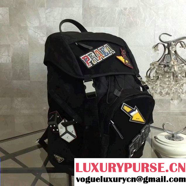 Prada Fabric and Velvet Backpack with Removed Applique 2VZ135 2018 (Nana-8030911 )