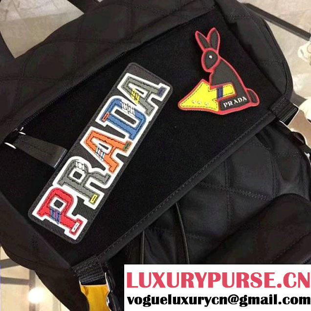 Prada Fabric and Velvet Backpack with Removed Applique 2VZ135 2018 (Nana-8030911 )