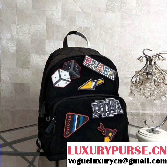 Prada Fabric and Velvet Backpack with Removed Applique 2VZ066 2018 (Nana-8030910 )