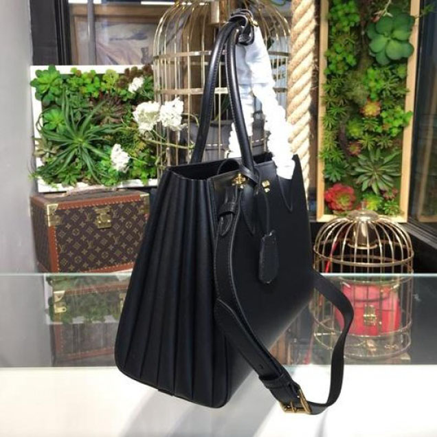 Prada City Calf Bibliotheque Tote 32cm Bag 1BG098 Calfskin Leather Spring/Summer 2018 Collection, Black