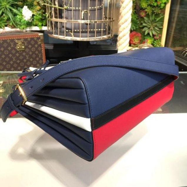 Prada City Calf Bibliotheque Tote 32cm Bag 1BG098 Calfskin Leather Spring/Summer 2018 Collection, Red/Blue