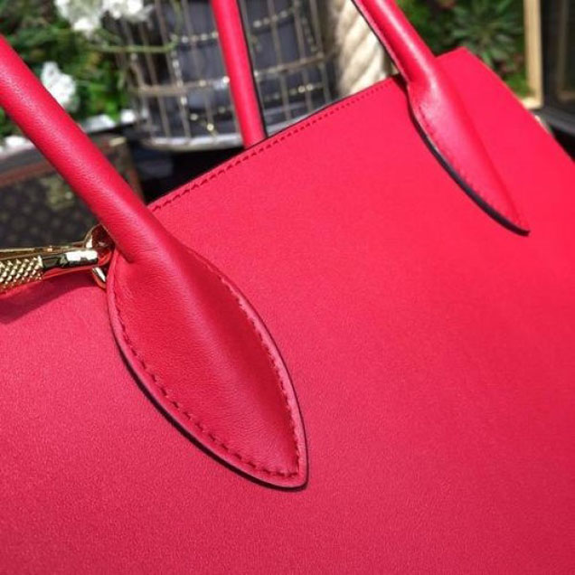 Prada City Calf Bibliotheque Tote 32cm Bag 1BG098 Calfskin Leather Spring/Summer 2018 Collection, Red/Black