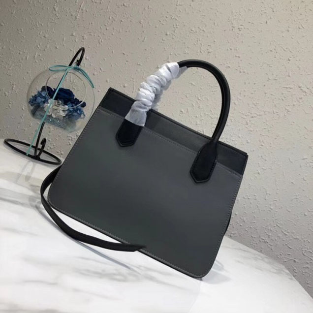 Prada Dual Calf Leather Bag 1BA178 Comics Patch Gray 2018