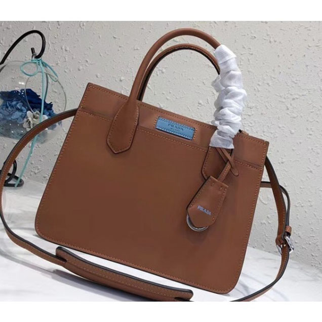 Prada Dual Calf Leather Bag 1BA178 Caramel 2018