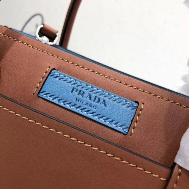Prada Dual Calf Leather Bag 1BA178 Caramel 2018