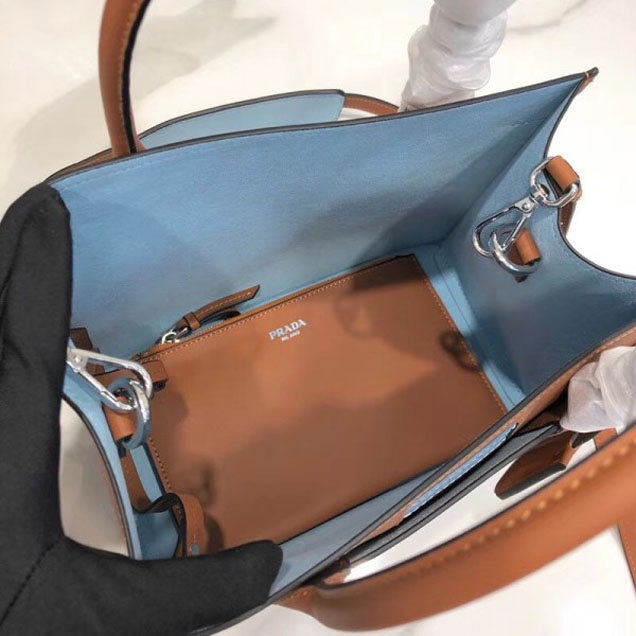 Prada Dual Calf Leather Bag 1BA178 Caramel 2018