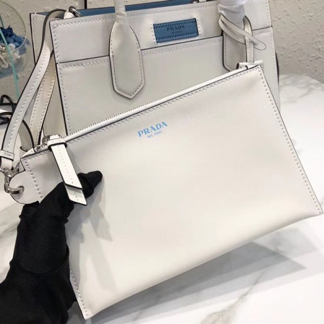 Prada Dual Calf Leather Bag 1BA178 White 2018