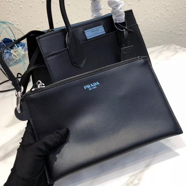 Prada Dual Calf Leather Bag 1BA178 Black 2018