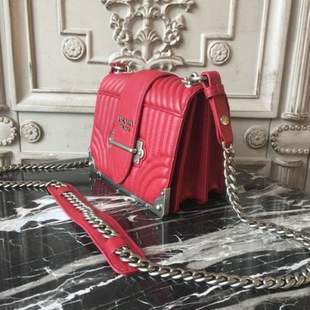 Prada Diagramme Cahier 20cm Bag 1BH108 Soft Calfskin Leather Spring/Summer 2018 Collection, Red