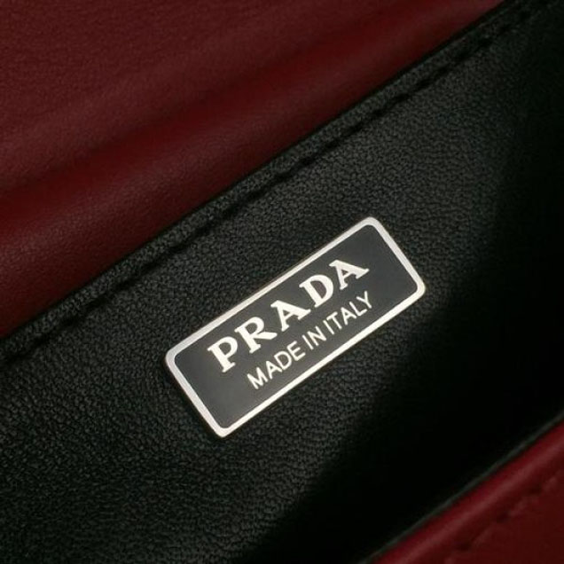 Prada Diagramme Cahier 20cm Bag 1BH108 Soft Calfskin Leather Spring/Summer 2018 Collection, Red