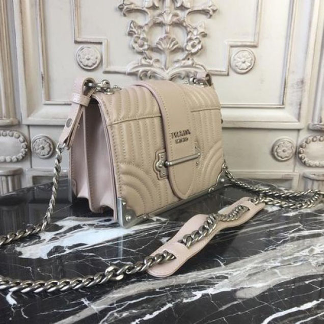 Prada Diagramme Cahier 20cm Bag 1BH108 Soft Calfskin Leather Spring/Summer 2018 Collection, Beige