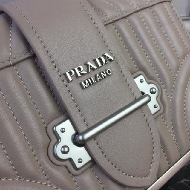 Prada Diagramme Cahier 20cm Bag 1BH108 Soft Calfskin Leather Spring/Summer 2018 Collection, Beige
