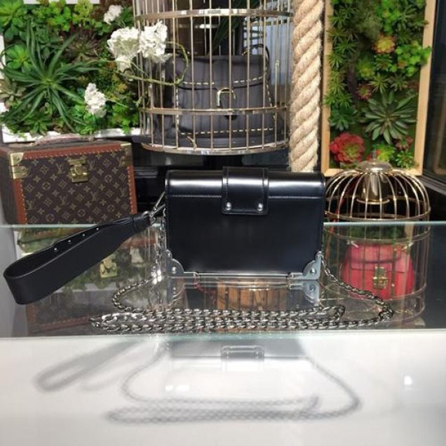 Prada Cahier 18cm Bag 1BH108 Smooth Calfskin Leather Spring/Summer 2018 Collection, Black