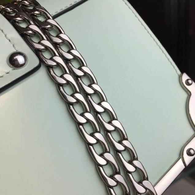 Prada Cahier 18cm Bag 1BH108 Smooth Calfskin Leather Spring/Summer 2018 Collection, Mint