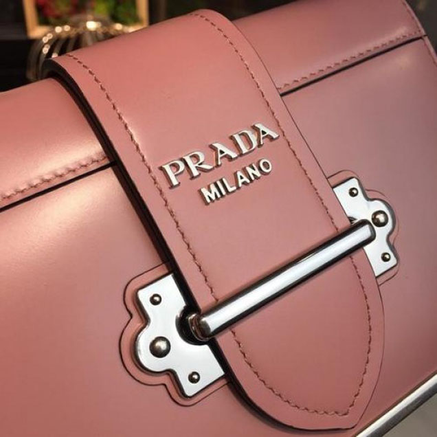 Prada Cahier 18cm Bag 1BH108 Smooth Calfskin Leather Spring/Summer 2018 Collection, Pink