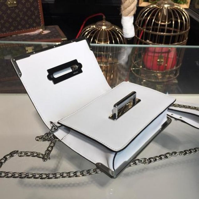 Prada Cahier 18cm Bag 1BH108 Smooth Calfskin Leather Spring/Summer 2018 Collection, White