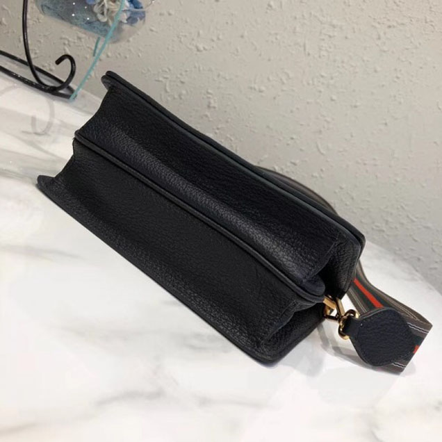 Prada Calf Leather Shoulder Bag 1BD102 Black 2018