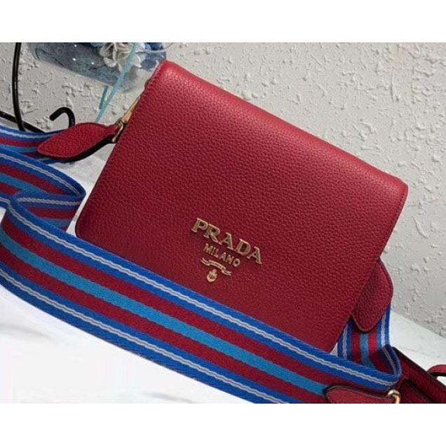 Prada Calf Leather Shoulder Bag 1BD102 Red 2018