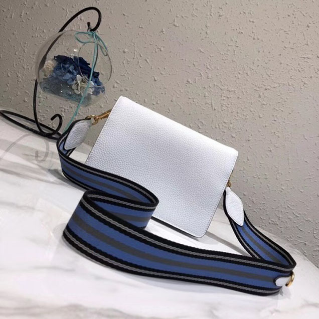 Prada Calf Leather Shoulder Bag 1BD102 White 2018