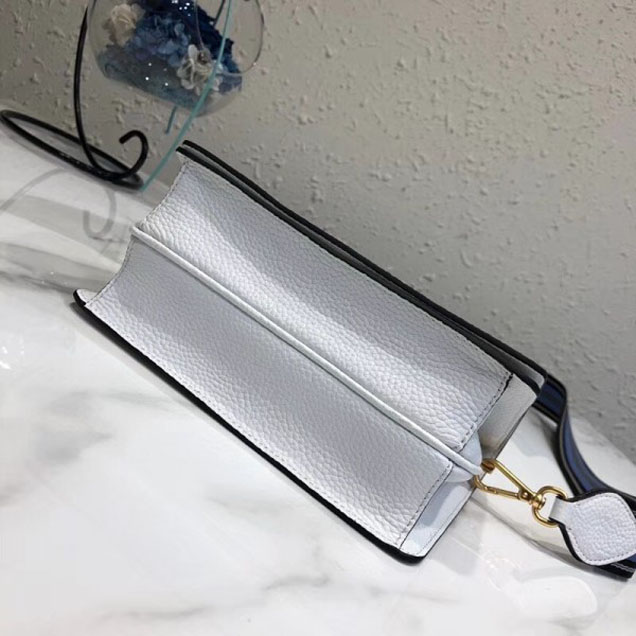 Prada Calf Leather Shoulder Bag 1BD102 White 2018