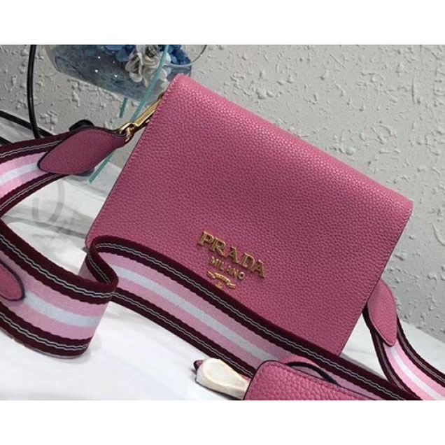 Prada Calf Leather Shoulder Bag 1BD102 Pink 2018