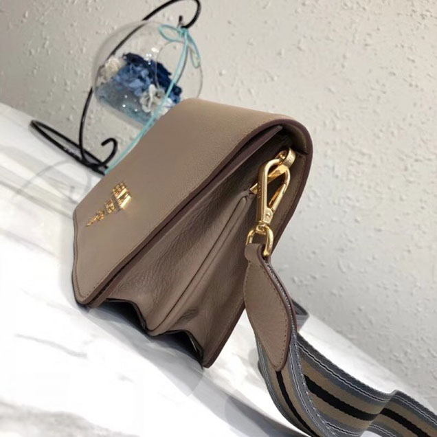 Prada Calf Leather Shoulder Bag 1BD102 Camel 2018