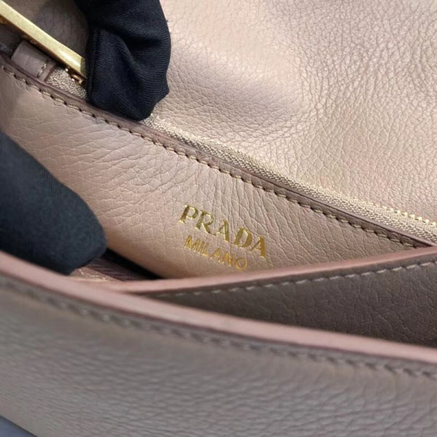 Prada Calf Leather Shoulder Bag 1BD102 Camel 2018