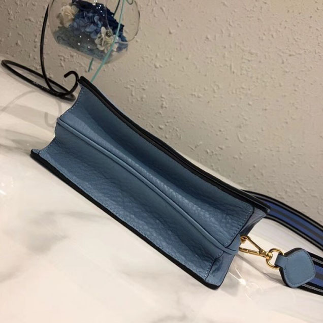 Prada Calf Leather Shoulder Bag 1BD102 Light Blue 2018