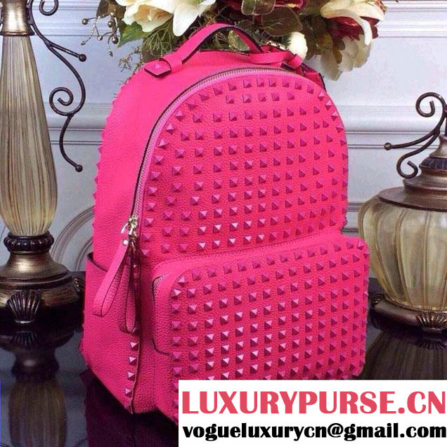 Valentino Rockstud Backpack Bag Fushia 2014