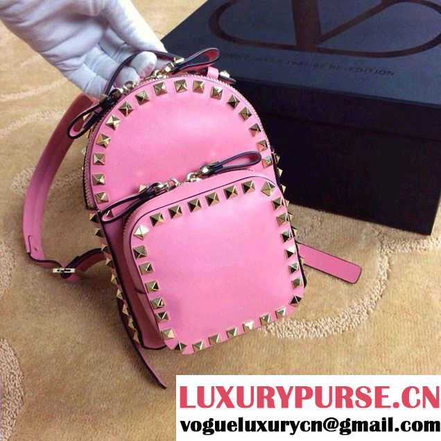 Valentino Rockstud Small Backpack Pink 2015