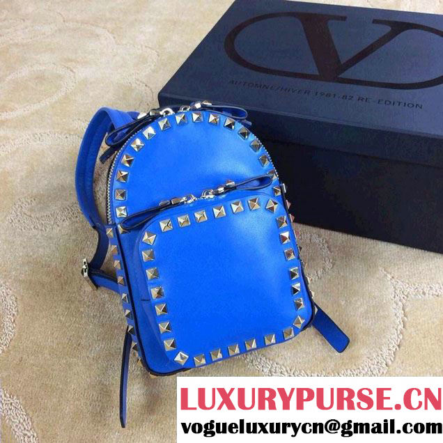 Valentino Rockstud Small Backpack Blue 2015