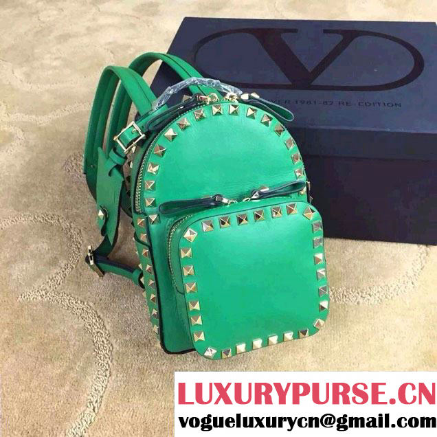 Valentino Rockstud Small Backpack Green 2015