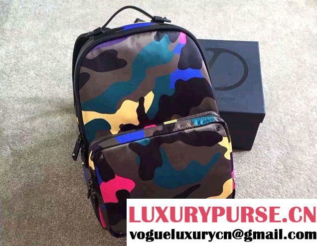 Valentino Psychedelic Camouflage Large Backpack 2015