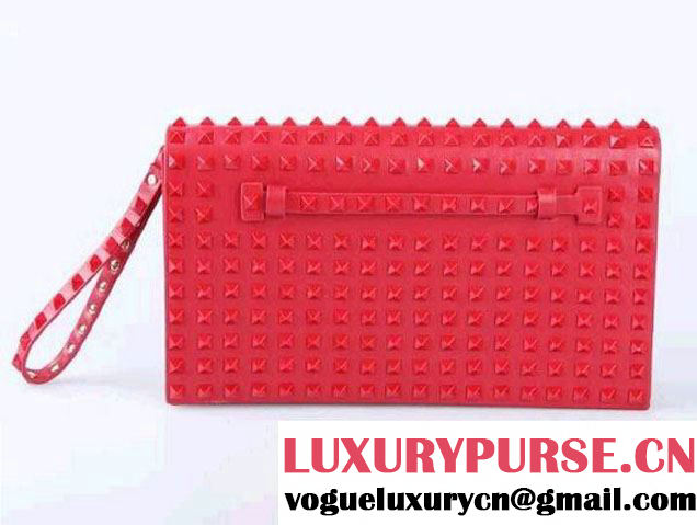 Valentino Rouge Rockstud Clutch Bag