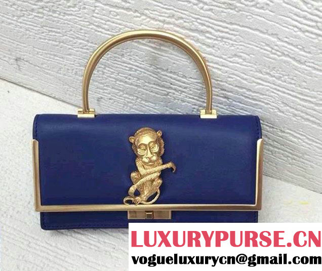 Valentino Monkey Buckle Clutch Bag Blue Fall 2014