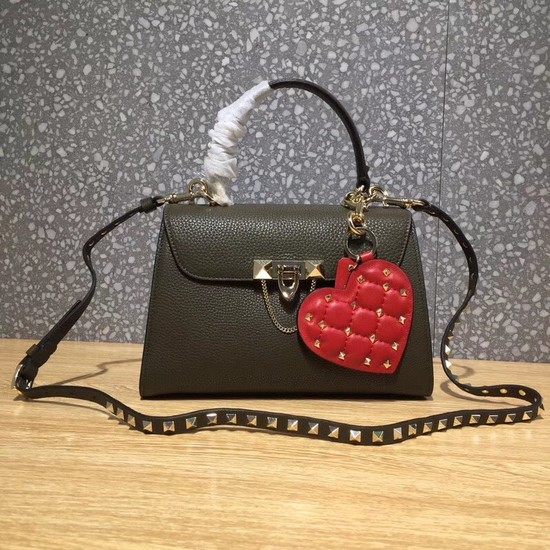 Valentino Original Leather Tote Bag 0065 green