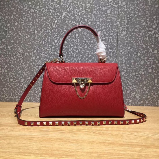 Valentino Original Leather Tote Bag 0065 red