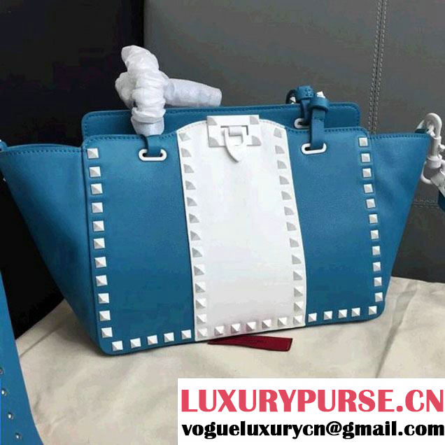 Valentino Free Rockstud Small Tote Blue/White 2018 (JD-8011003 )