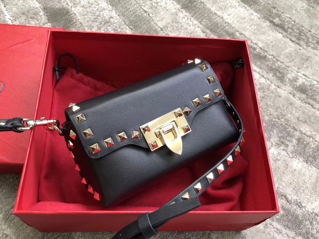 VALENTINO Rockstud leather cross-body bag 04235 black