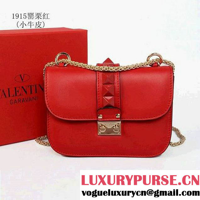 Valentino Garavani Shoulder Bag Calfskin Leather VG1915 Red - $239.00