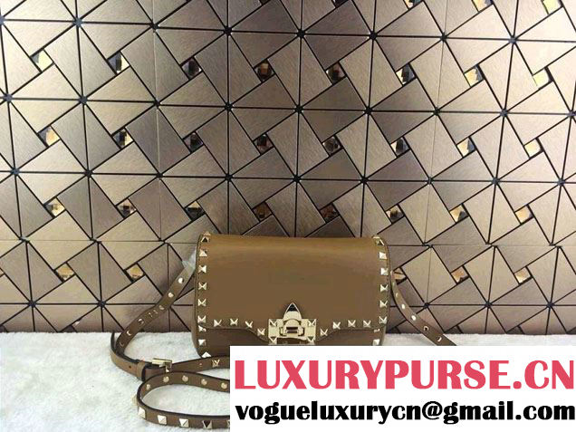 Valentino Rockstud Leather Crossbody Bag 00330 Beige 2014