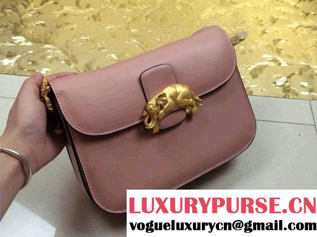 Valentino Elephant Scarab Flap Shoulder Bag Pink Fall 2014