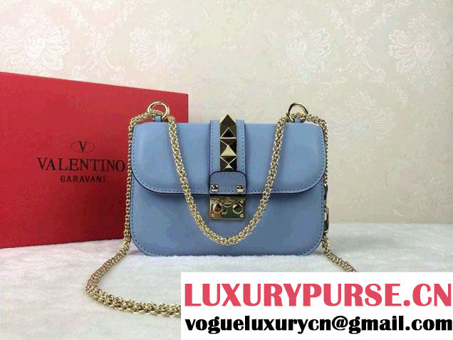 Valentino Rockstud Chain Shoulder Mini Bag Light Blue