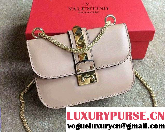 Valentino Rockstud Chain Shoulder Mini Bag Nude