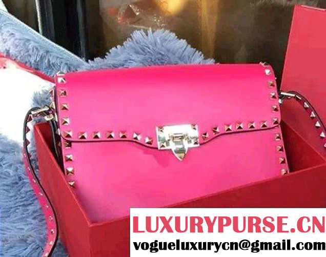 Valentino Rockstud Round Flap Shoulder Large Bag Rosy 2015/2016