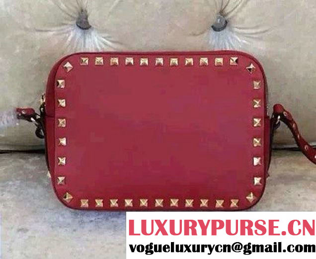 Valentino Rockstud Cross-body Camera Shoulder Bag Red