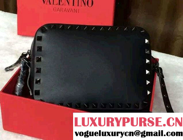 Valentino Rockstud Cross-body Camera Shoulder Bag All Black