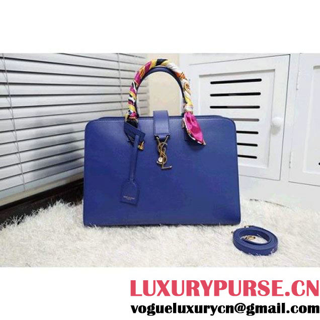 Saint Laurent Medium Cabas Monogram Bag Blue (1c113-030726 )