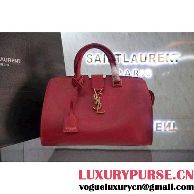 Saint Laurent Small Monogram Cabas Bag In Red Leather (WMJ-061015 )