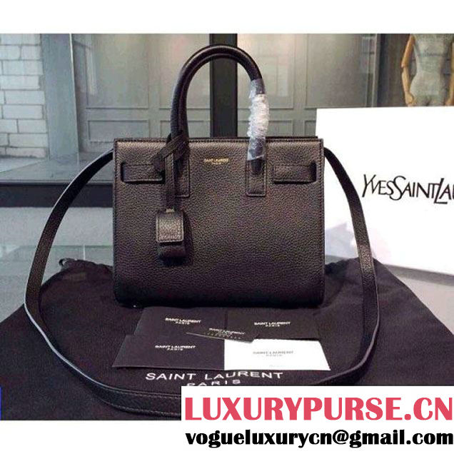 Saint Laurent Classic Nano SAC DE JOUR Bag in Black Grained Leather (1b043-031211 )